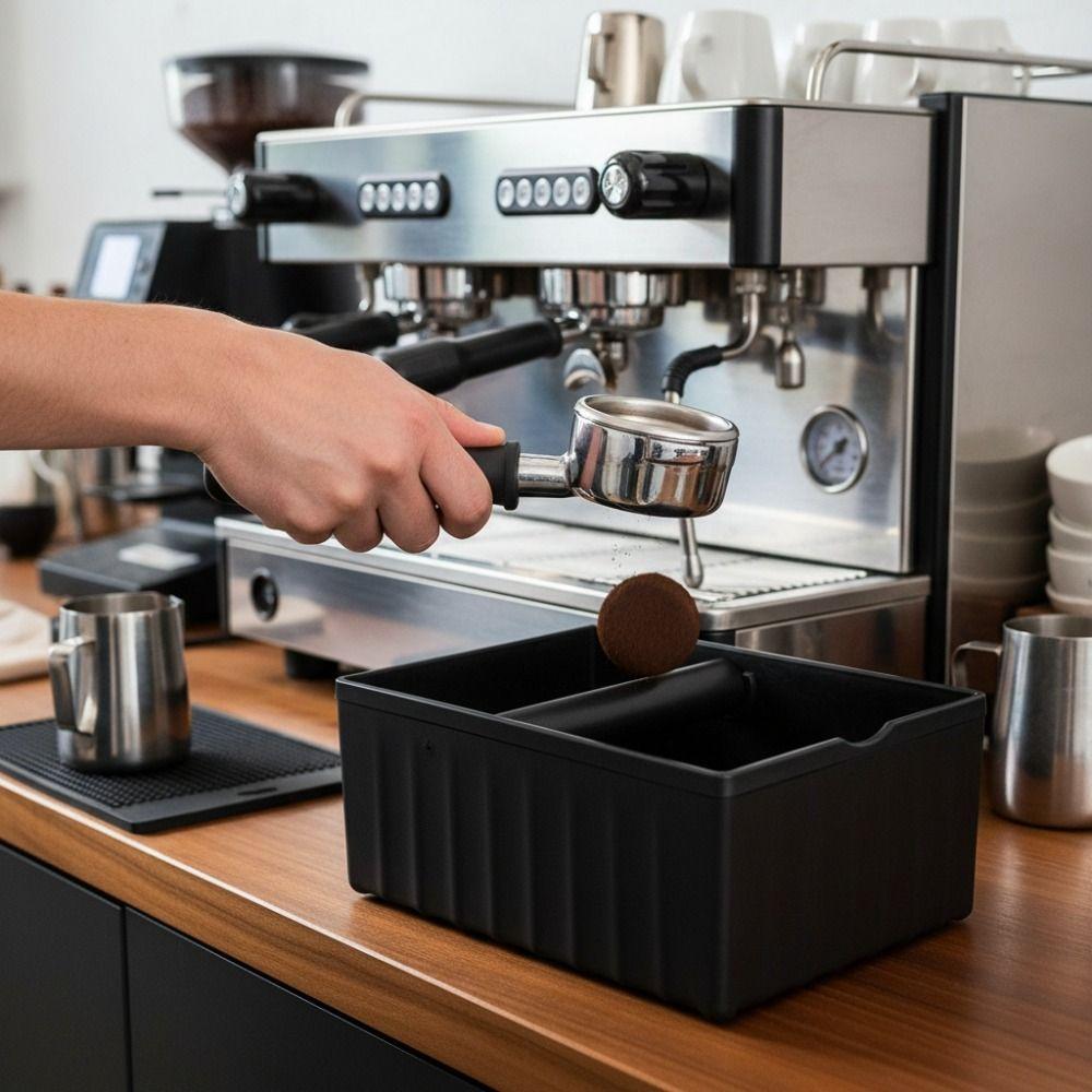 with Tapping Rod Coffee Knock Box Large Capacity Coffee Grind Waste Bin Baristas