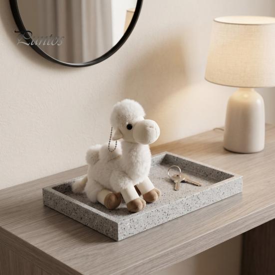 Decorative Hanging Accessory Plush Camel Bag Charm, Stuffed Pendant with Bead Chain Chain, Animal Plushie Backpack Handbags Purse Decoration