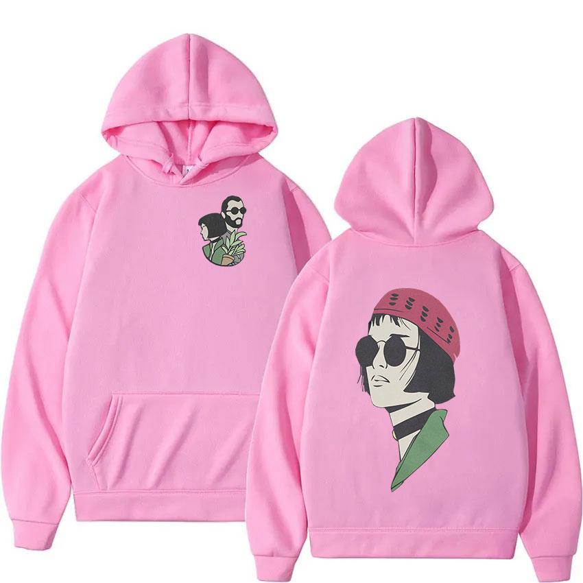 Толстовка с принтом фильма «Леон» Мужская Женская Флисовая Модная Кофта-пуловер Ретро Харадзюку Оверсайз С капюшоном Уличная одежда