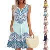 Womens Summer Dresses Loose V Neck Sleeveless Sundresses Dress With Pockets