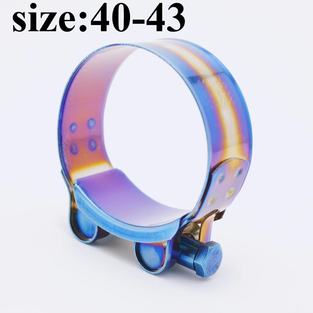 1pcs 26mm /114mm T Bolt Clamp Stainless Steel Hose Clamp Kit Adjustable Titanium Blue Hose Clamps 304 Stainless Steel Hose Clips