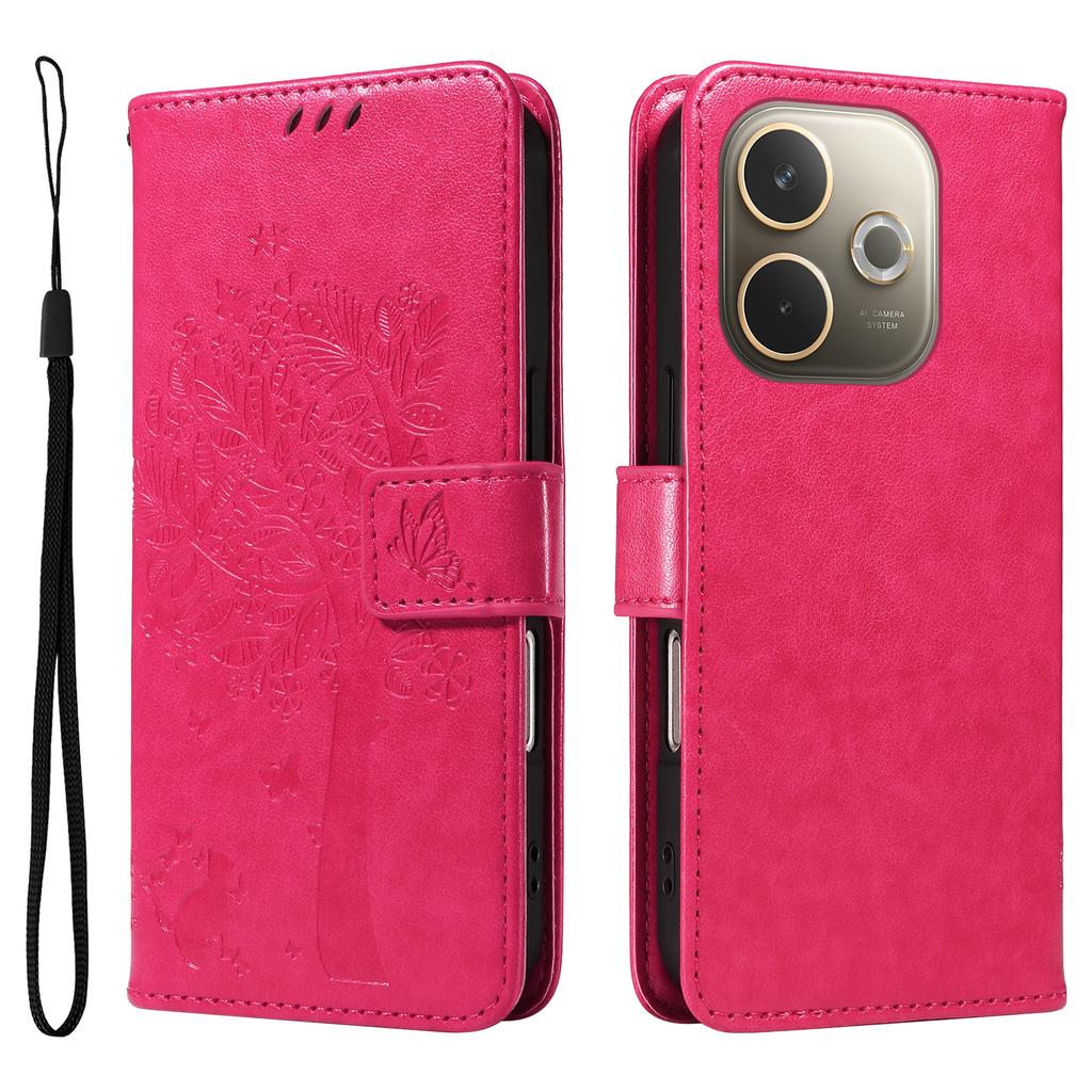 For Oppo A5 Energy 5G (China)/Oppo A5 Pro 4G (Global) Phone Case with Stand Cat Tree Pattern Leather Wallet Mobile Cover