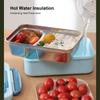 Portable Lunch Box 304 Stainless Steel Leakproof Microwave Heating Divided Food Containers with Spoon and Chopsticks