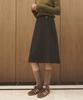 Aau Belted Pintuck Skirt_Brown