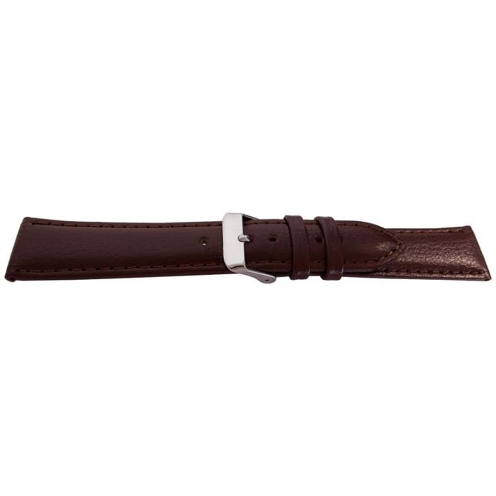 Bracelet de montre - MY-MONTRE - 18mm - Marron - Cuir de veau lisse - Doublure nubuck