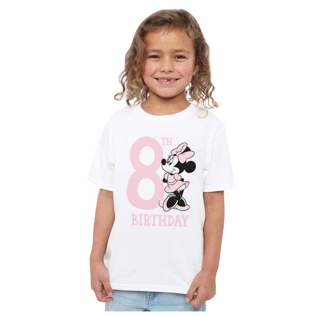 Disney Детская/Подростковая футболка на 8-й день рождения Минни Маус
