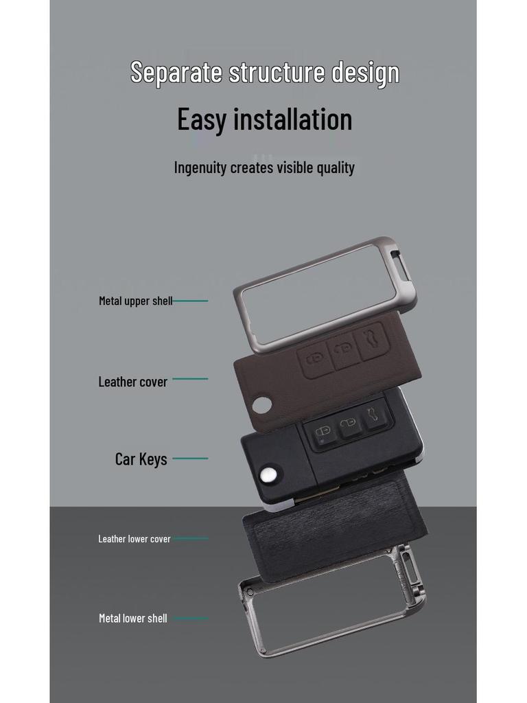 Чехол для ключа автомобиля Haima Knight S7/M5: Металлический корпус 34-го поколения с застежкой для мужчин и женщин