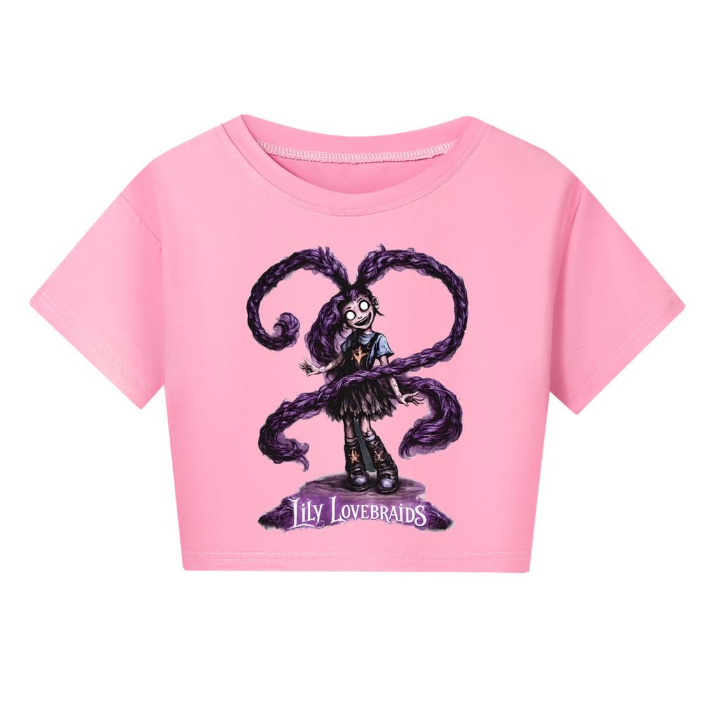 5582 Kids Girls Lily Lovebraids Game Print Short T-Shirt