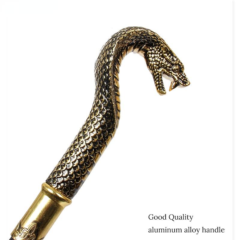 Golden Cobra Head Luxury Decorative Walking Stick Sword for Men and Women Party Fashion Elegant Snake Walking Stick with Sword