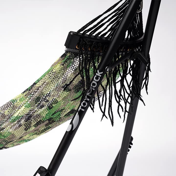 Игрушечный гамак Ш260 x Г80 x В75 см Статическая грузоподъемность 100 кг В комплект входит сумка для хранения Сетчатая ткань Камуфляжный рисунок Зеленый MOZ-28-02