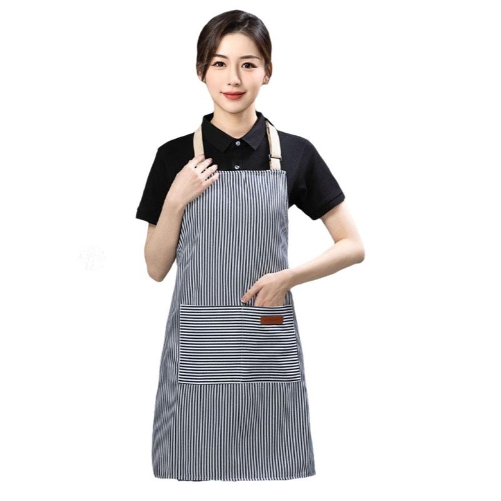 with 2 Pockets Striped Apron Adjustable Kitchen Apron Practical Cooking Apron  Food Preparation