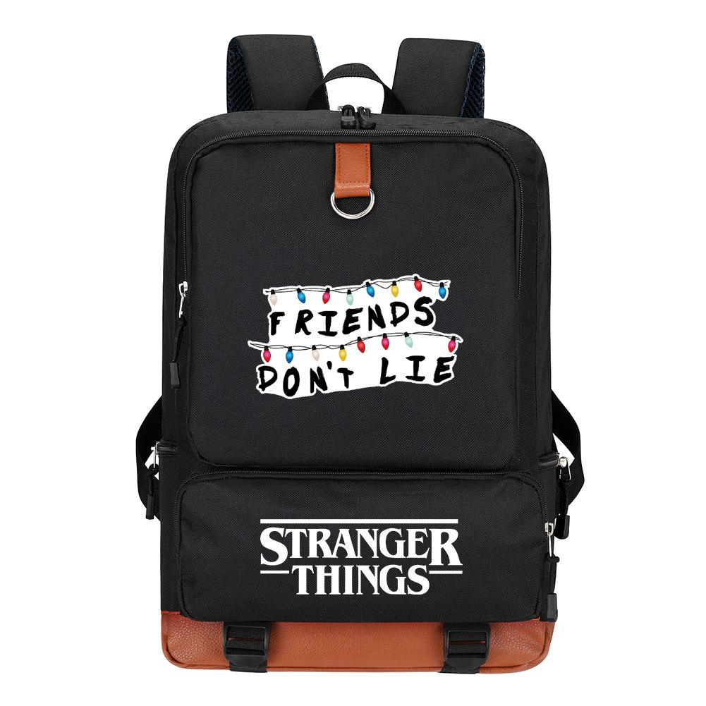 American Tv Stranger Things Stranger Things Backpack Student Backpack Elementary And Secondary School School Bag