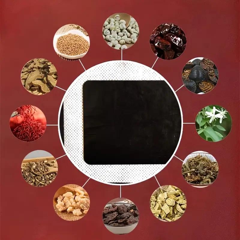 10PCS Traditional Chinese Medicine Hot Compress for Back, Knees, Neck and Shoulders - Black Balm with White Design