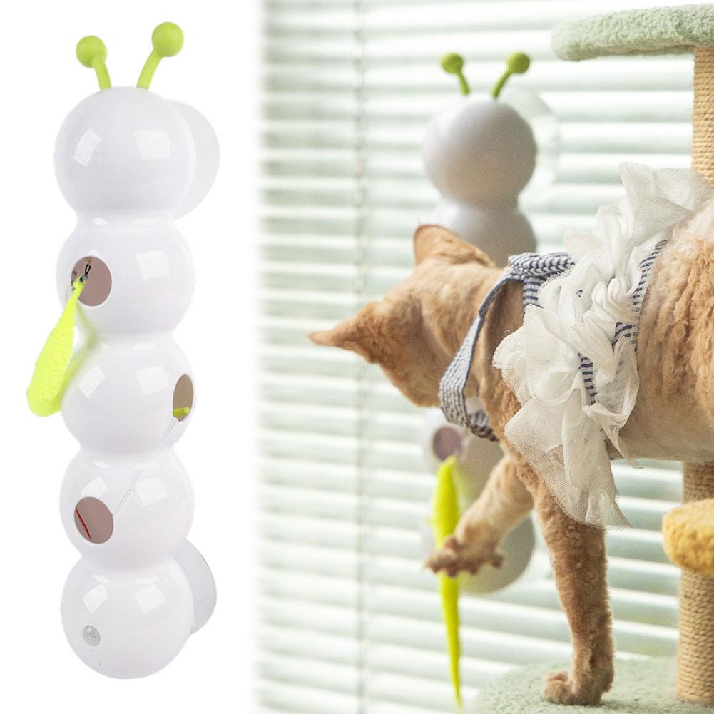 Интерактивная игрушка для кошек Caterpillar, активируемая движением, игрушка-дразнилка для кошек, перезаряжаемая автоматическая игрушка для кошек с хвостом для домашних кошек