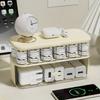 Double-Layer Transparent Desktop Cable Organizer Box - Compact Cord & Charger Storage Solution for Home Office
