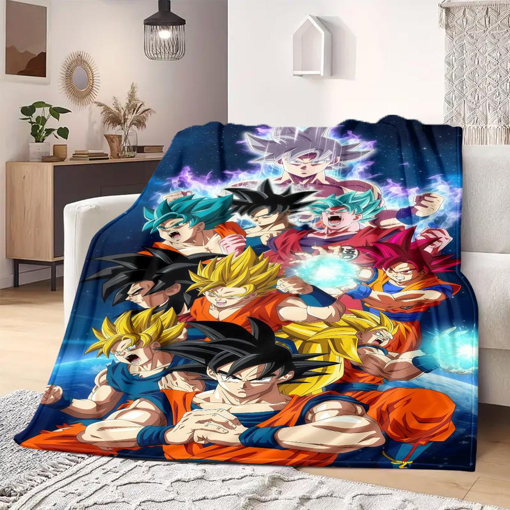 Dragon Ball Z Print Blanket Warm Comfortable Flannel Blanket Suitable for Bedrooms,Sofas, Beds,Chairs,Travel -QIAO21