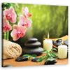 Canvas Print Orchid Candles and Zen Stones