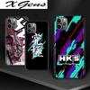 Аксессуары для спортивных автомобилей HKS JDM для Apple iPhone 13 12 11 SE XS XR X 7 8 6 5 S mini Plus Pro MAX 2020, мягкий черный чехол для телефона