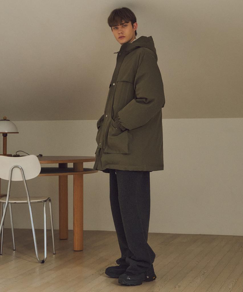 Wednesday Oasis Airy Comfort Hooded Padded Jacket_Khaki
