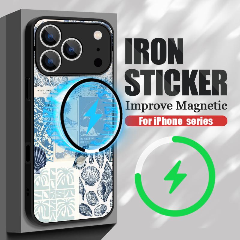 Чехол с рисунком ракушек и морского побережья для iPhone 17 Pro Max Чехол iPhone 16 Pro Max 15 14 13 16E 17E Магнитный Для Magsafe Гибридный Матовый Чехол
