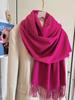 Versatile Fringed Solid Color Wool-Like Scarf For Women 2023 New Autumn Winter Prom Red Scarf Wholesale Warm Shawl