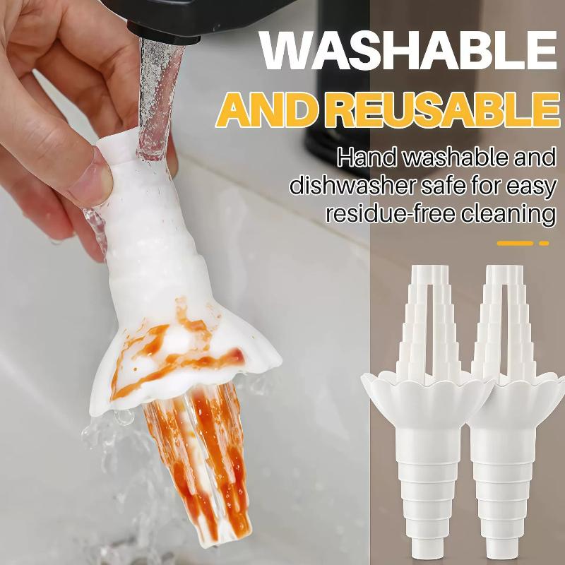 1/2pcs Universal Bottle Emptying Kit Reusable Liquid Transfer Connector No Waste Funnel Adapter Compatible With Soap