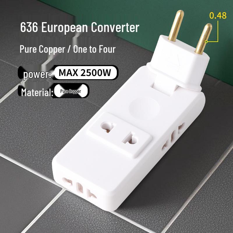 180° Rotatable Ultra-Thin Euro Standard Wall-Mounted Multi-Socket Power Converter.