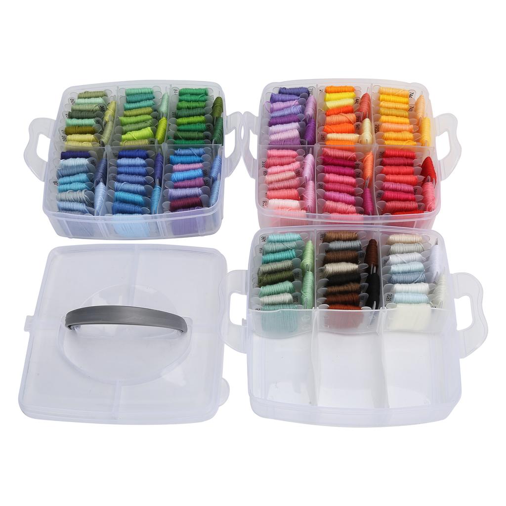 Embroidery Thread ThreeLayer Box 150Color Plastic Board Sewing Thread for Sewing Craft Products