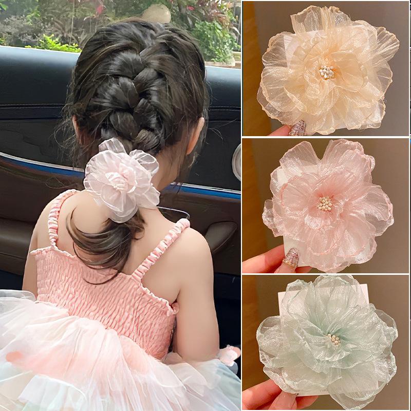 Children's Flower Hair Clip Super Fairy Beauty Little Girl Top Clip Summer Girl Clip Hair Ornament Baby Hair Clip