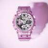 Casio Часы на кварцевом механизме с ремешком из смолы Женские часы Серый циферблат GMA-S110VW-4APR