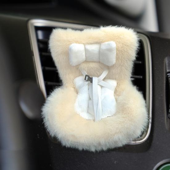 Плюшевое кукольное автокресло с зажимом для вентиляционного отверстия, настольная подставка, мягкая пушистая подушка, ремни безопасности, симпатичное украшение для автомобиля для коллекционеров и поклонников