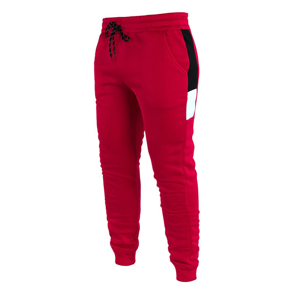 Men's Warm Trousers Casual Small Feet Fleece Trousers Fashion Trend Versatile Drawstring Trousers