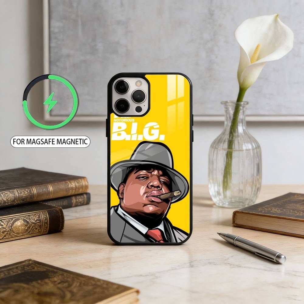 B-Biggie Smalls B-BIG Art Phone Case For iPhone17,16,15,14,13,12,11 Plus,Pro Max Magnetic For Magsafe Wireless Charging