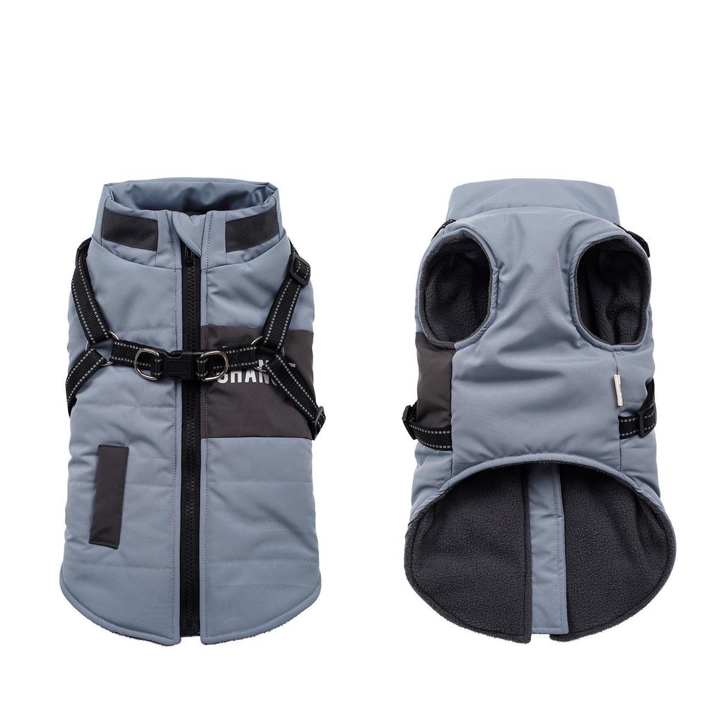 New dog clothes autumn and winter pet windproof stand-up collar dog cotton-padded clothes reflective thickened warm pet clothing