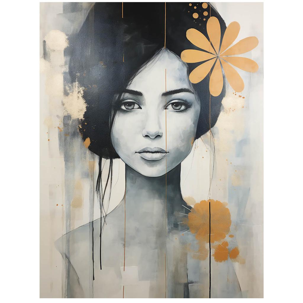 Kobieta Z Kwiatem We Włosach Kobieta Z Kwiatem We Włosach, 40X50 Cm, Bez Ramy, Papier Matowy 230 Gsm