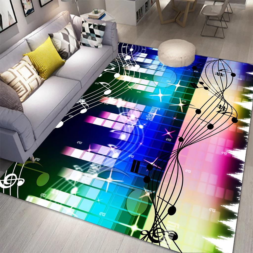 Music Note Carpet for Living Room Bedroom Hallway Balcony Entrance Doormat Floor Mat Large Soft Anti-slip Area Rug Home Decor