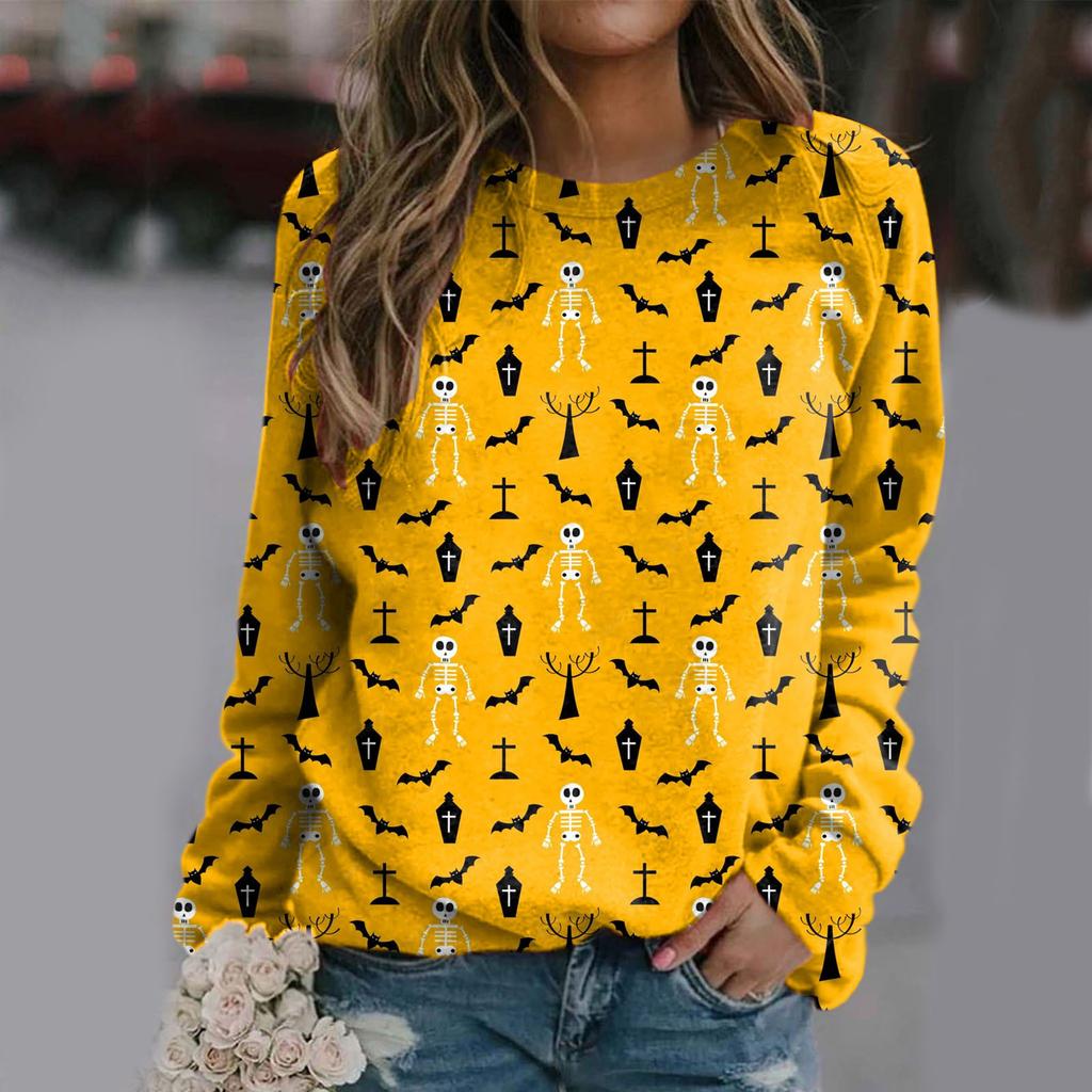 Spring and Summer Women's 3D Digital Printed Personalized Round Neck Long Sleeved T-shirt