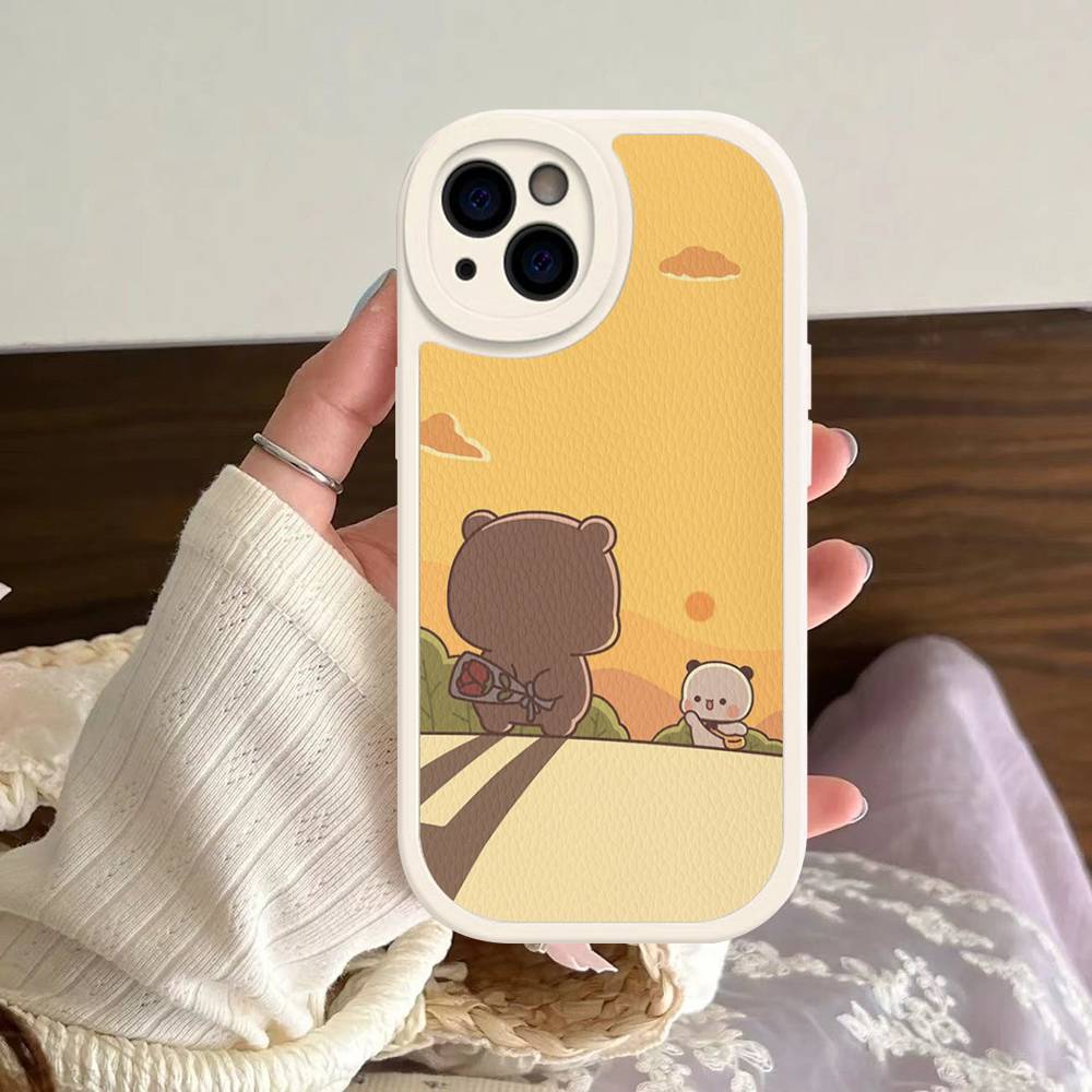 Cute Bubu Dudu Cartoon Phone Case For IPhone 16 15 14 13 12 11 Pro Max Plus Shockproof Leather Cover