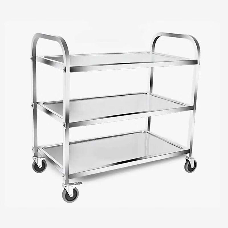 Hanlu Stainless Steel Three-Tier Serving Cart