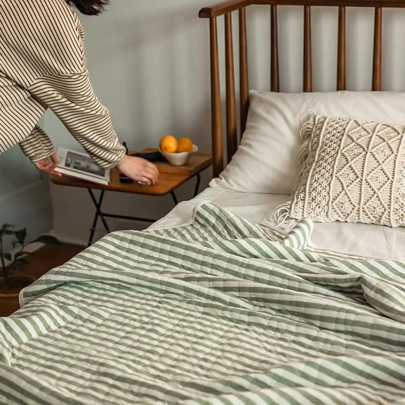 Летнее вязаное хлопковое одеяло - 100% хлопок Тяньчжу, охлаждающее одеяло для сна нагишом и под кондиционером (Дышащий и легкий)