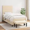 Box Spring Bed with Mattress Cream 90 x 200 cm Fabric