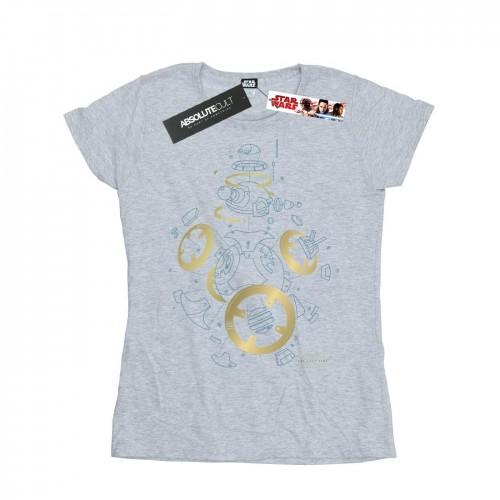 Star Wars Womens/Ladies The Last Jedi BB-8 Deconstructed Cotton T-Shirt