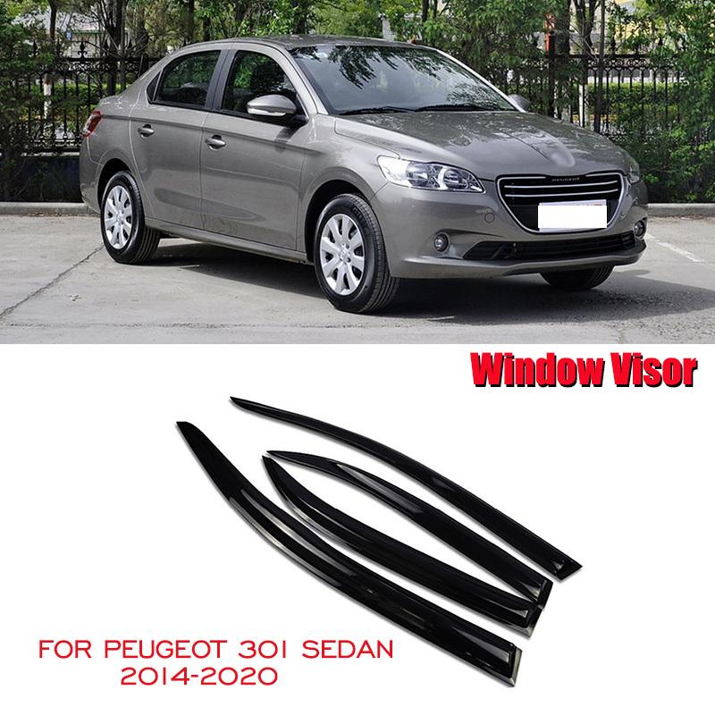 Для Peugeot 301 Седан 2014 2015 2016 2017 2018 Дефлекторы боковых окон Ветровики Дверные козырьки Защита от солнца и дождя Дождевики