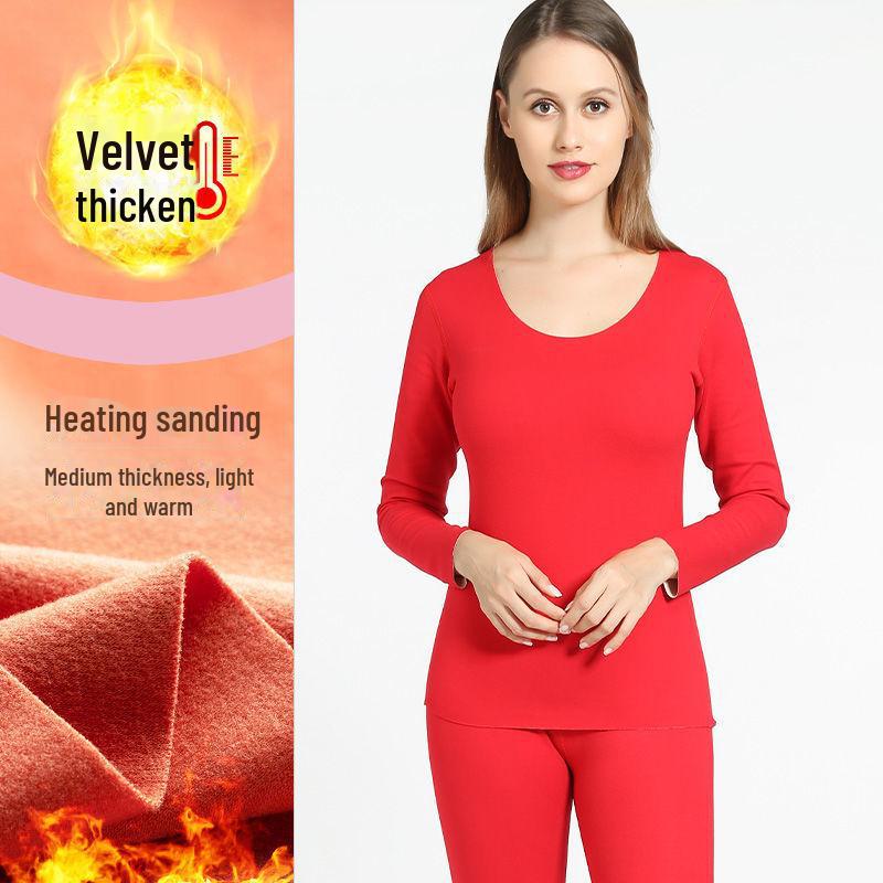 Мужской бесшовный комплект термобелья с V-образным вырезом - утолщенный бархат на осень/зиму 2023 г.