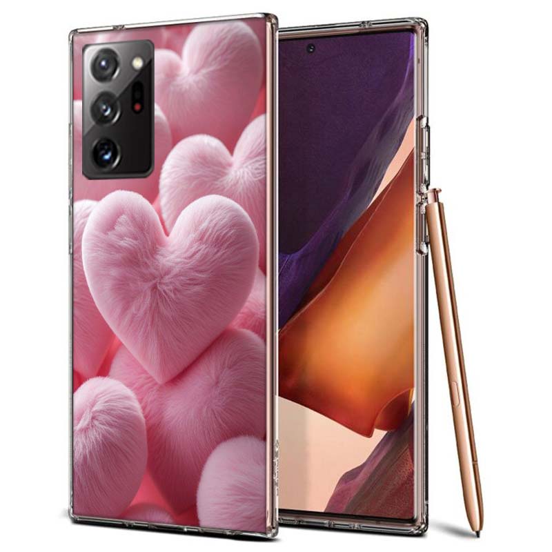 Furry Heart Phone Case for Samsung A55 A35 A25 A15 A07 A05S A16 A17 A26 A36 A37 A56 A57 Galaxy Note 20 10 A50S A71 A51 A31 A30 A