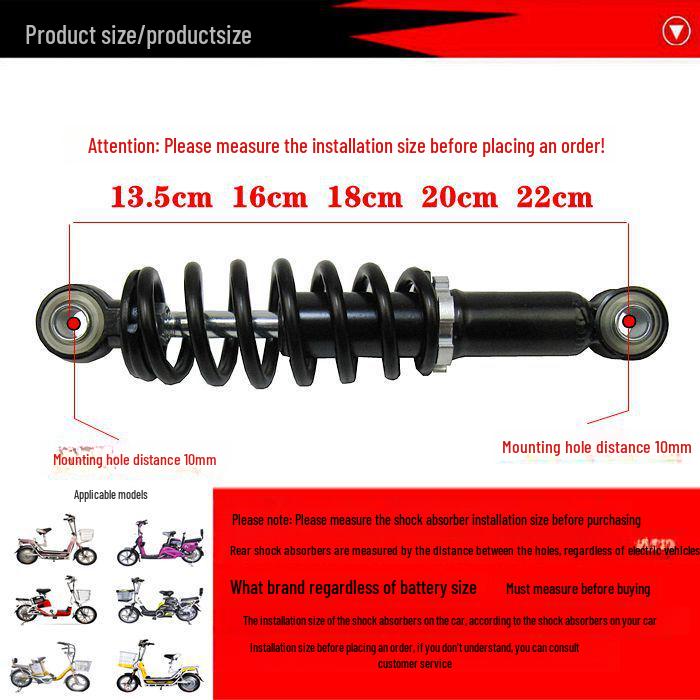 Electric Bicycle Rear Shock Absorber - Modified Spring for Enhanced Performance