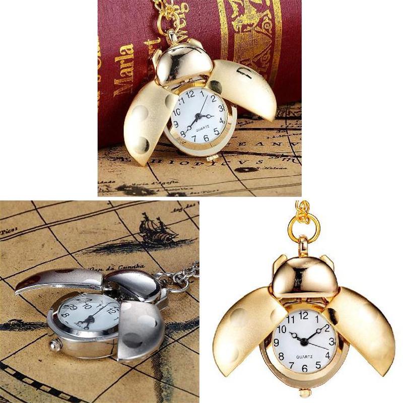 Кулон кварцевые часы "Божья коровка" на цепочке