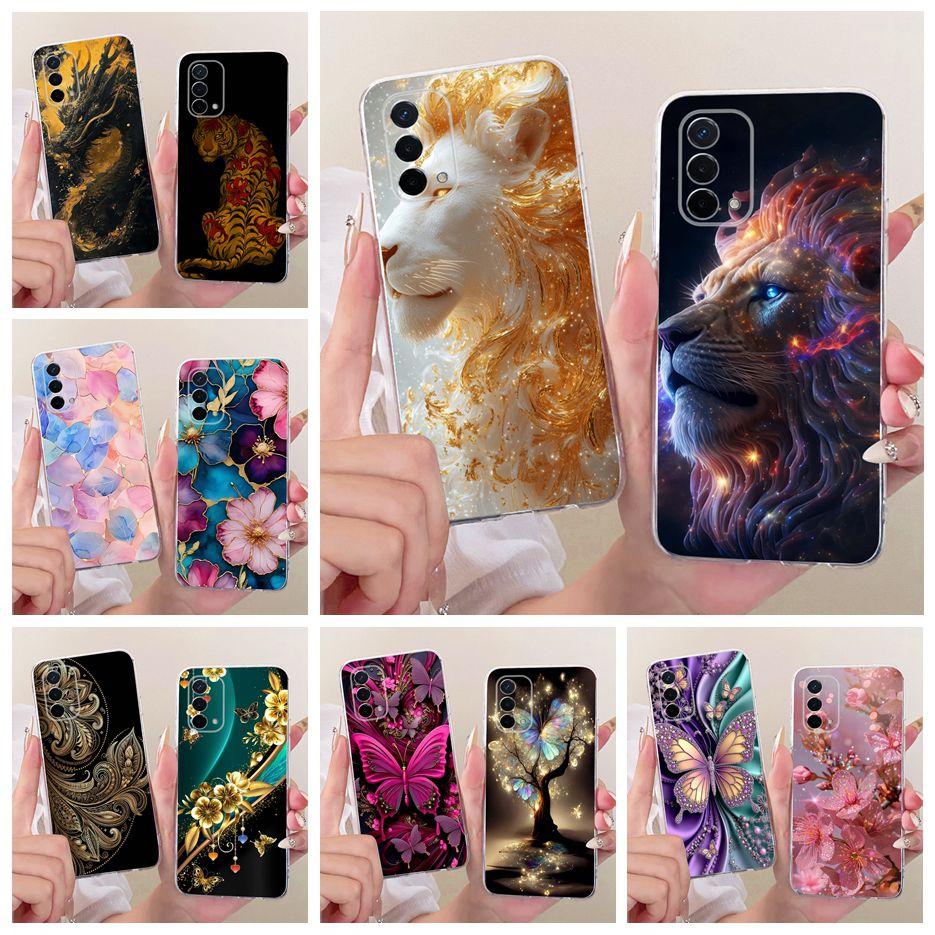 Чехол для Oppo A74 5G CPH2197 CPH2263 Милый Лев Модный Расписной Чехол Мягкий Силиконовый Чехол для Oppo A74 A 74 OppoA74 5G Чехлы Сумки