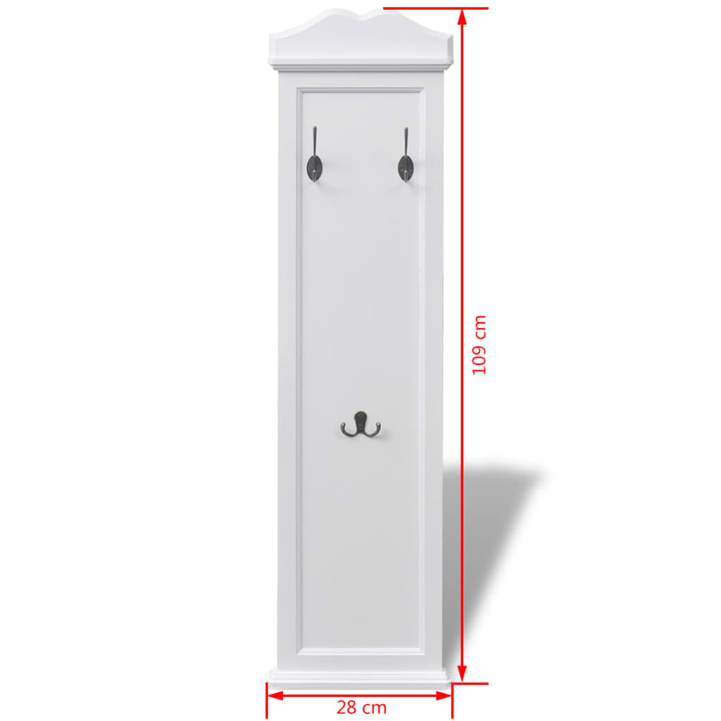 Coat Rack Panel 2 pcs White