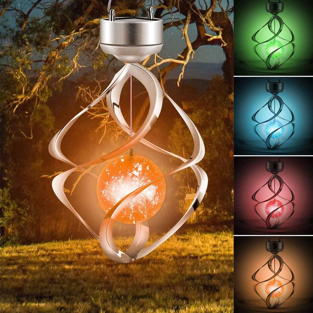 LED Color Changing Solar Hanging Light Waterproof Wind Chimes Light Lamp Outdoor Decoration